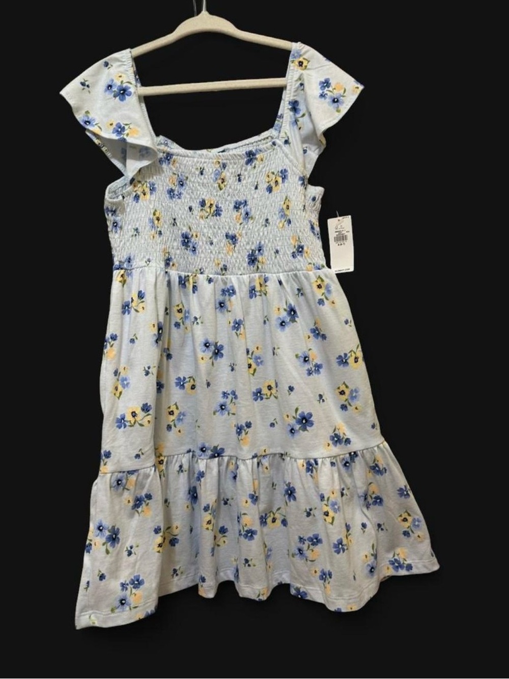 Old Navy Light Blue Floral Smocked Sundress with Yellow & Blue Flowers